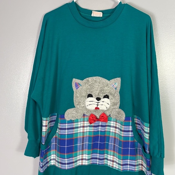 Vintage cat nightgown house dress - Picture 3 of 8